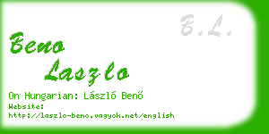 beno laszlo business card