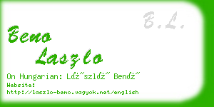 beno laszlo business card